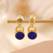 Natural Lapis Lazuli Dangle Earrings.