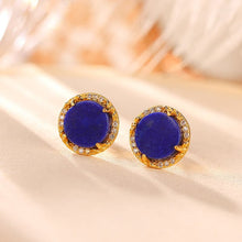 Natural Lapis Lazuli Earrings Necklace Set.