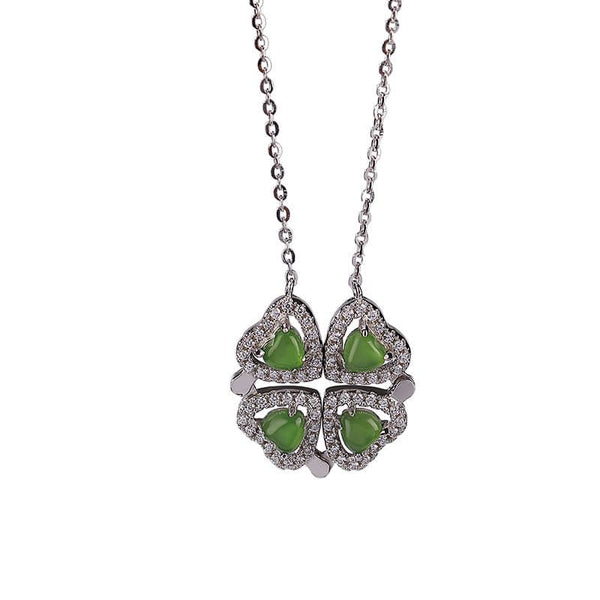 【STONEHENgE】Silver Material 2-way Clover Necklace SC24C17T Sterling Silver Twogether Two-Stone Diamond Cross Necklace
